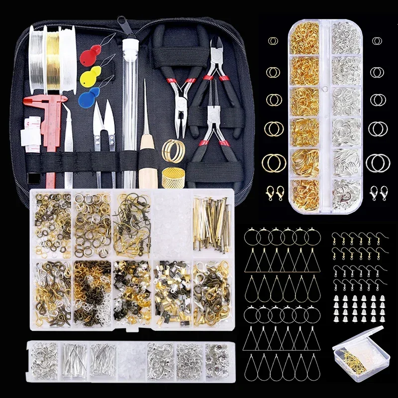 Tools Jewelry Making - Schmuckherstellungszubehör-Set mit Schmuckwerkzeugen, Schmuck-Kupferdrähten, Faden und